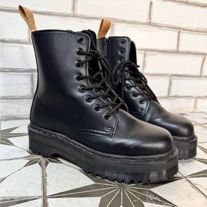 Dr. Martens VEGAN JADON II MONO PLATFORMS black combat boots unisex women’s 9